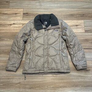 Women's The North Face 600 Puffy Goose Down Coat SZ Large Taupe Brown (No Hood)